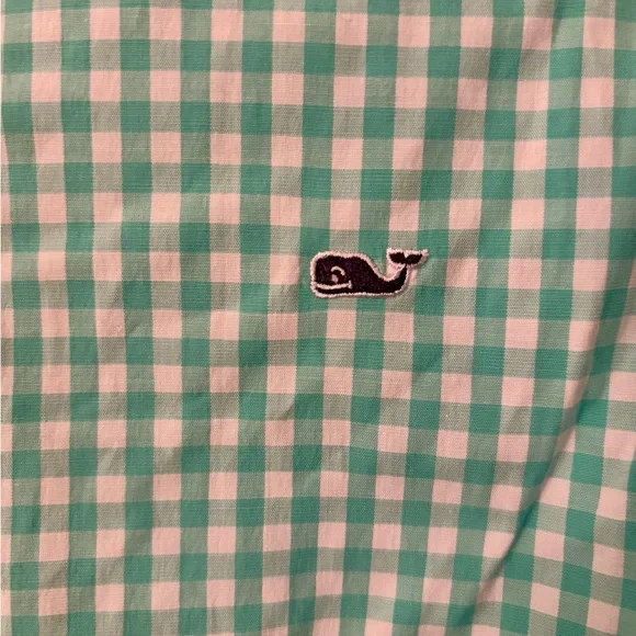 Vineyard Vines Green and White 100% Cotton Whale Shirt Boy’s Size 16 - Picture 3 of 8